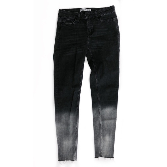 Zara Black Ombré Raw Hem Skinny Jeans - Picture 2 of 6